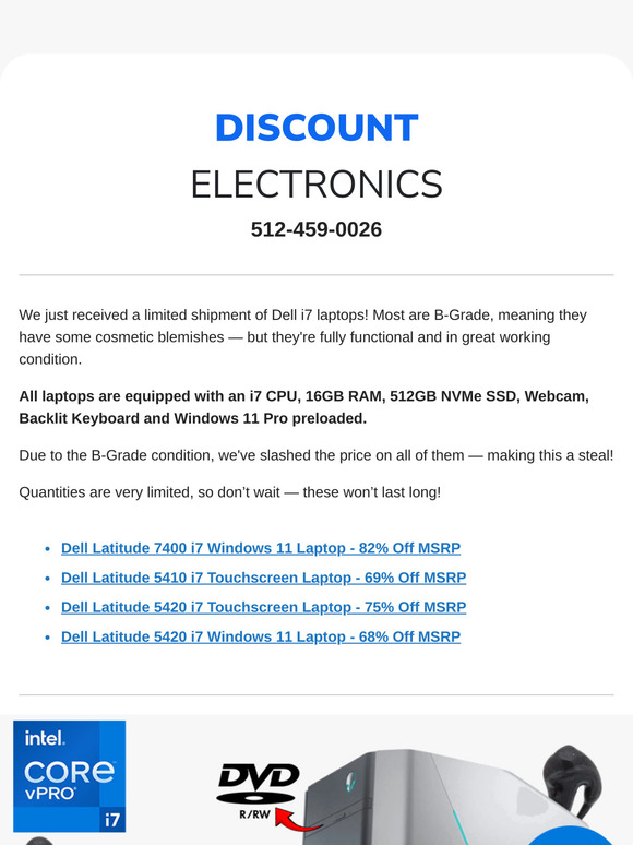 ✂️ Dell i7 Laptops Price Cut — Up to 82% Off!