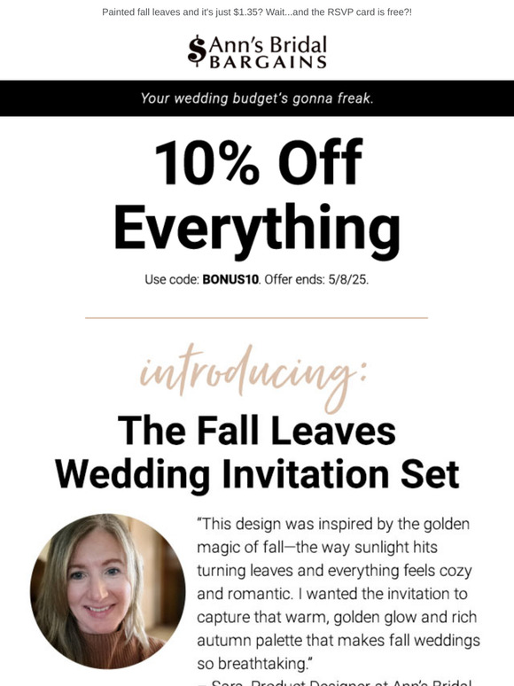 Ann's Bridal Bargains This NEW Invitation Set is Ready for Fall