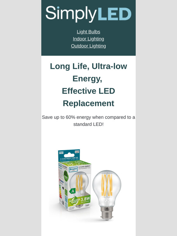 Higher energy savings vs regular LED bulbs