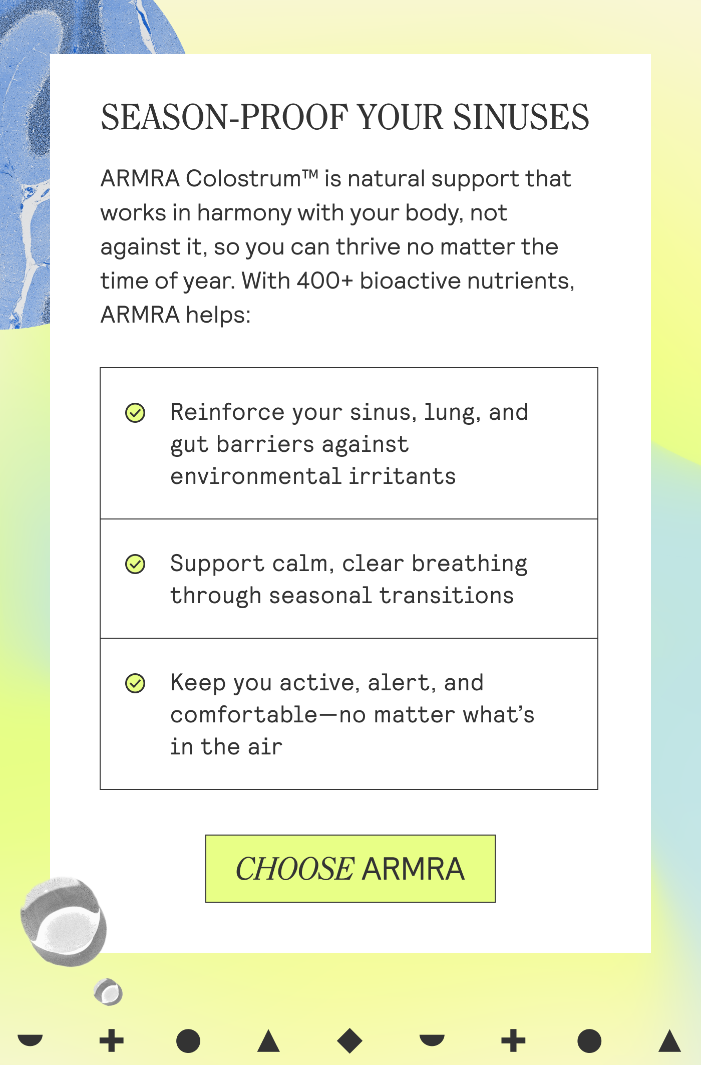 SEASON-PROOF YOUR SINUSES