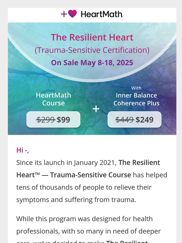 Special Offer: Trauma-Sensitive HeartMath® Course – $99