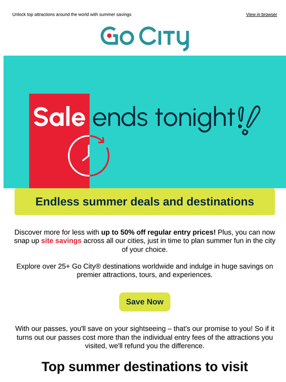 ☀️Don't wait - Summer savings across our 25+ cities!