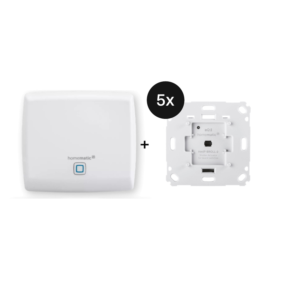 Image of Homematic IP Access Point + Rollladenaktor für Markenschalter 5er Set