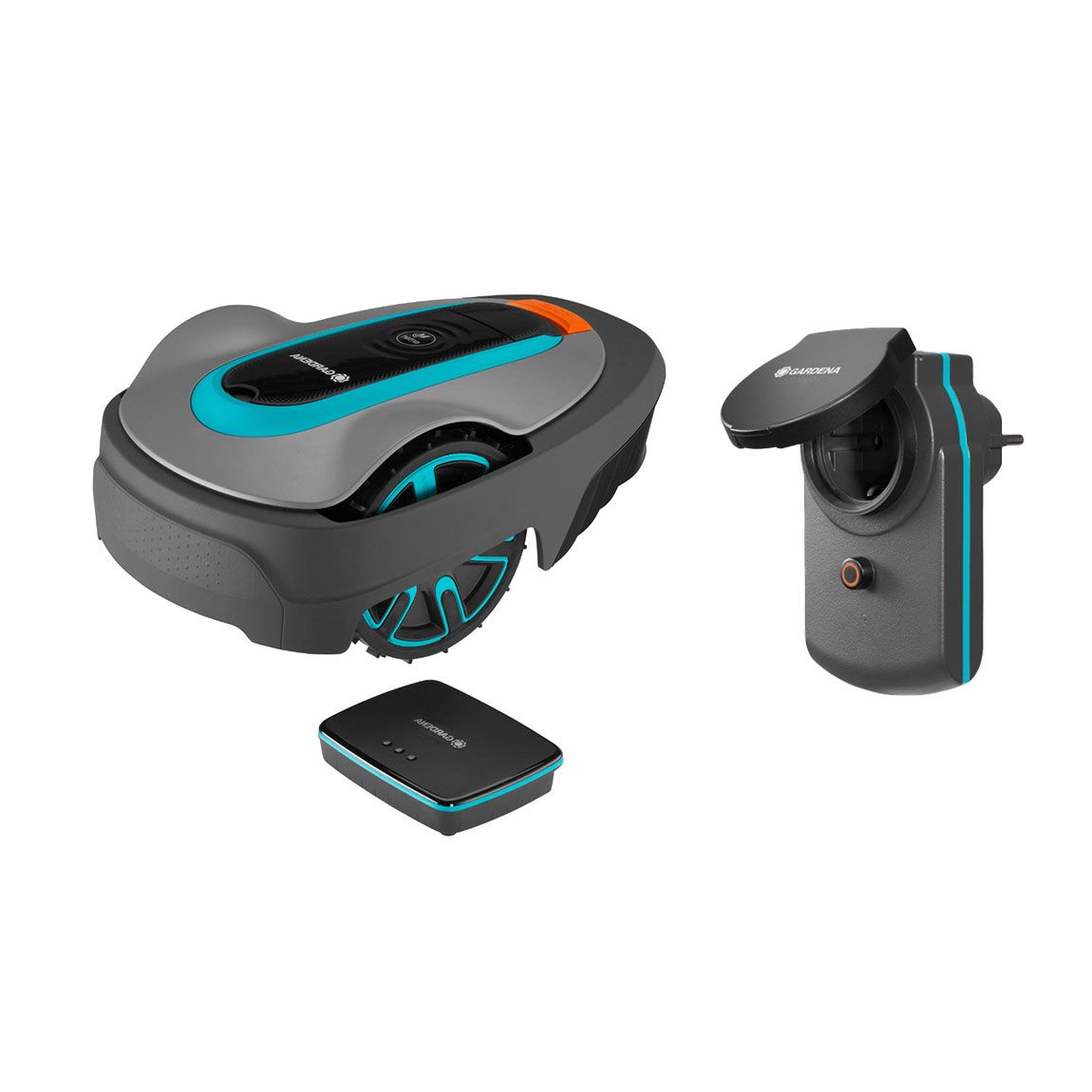 Image of GARDENA Mähroboter smart SILENO city 400 m² Set mit LONA Technologie + gratis Garage + smart Power Zwischenstecker