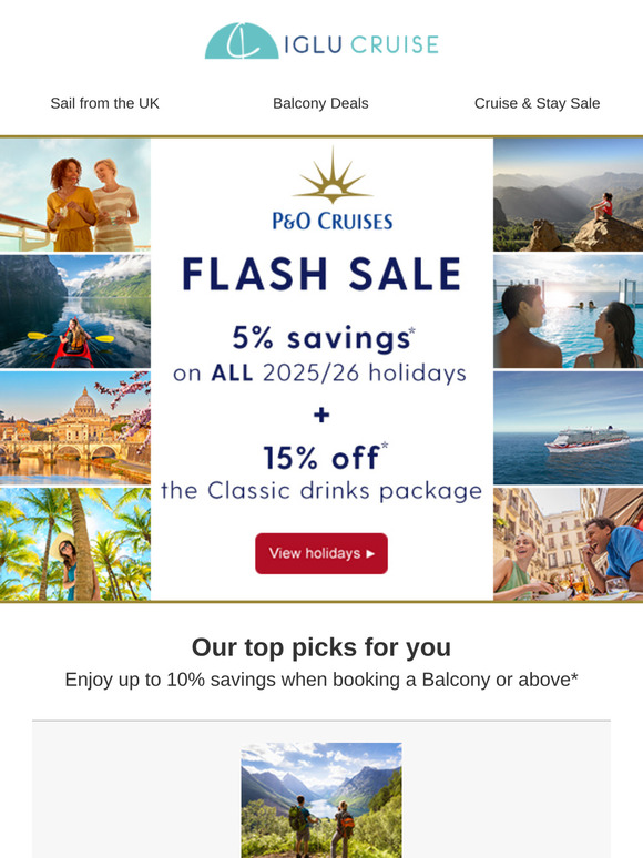 ⚡ Don't miss | P&O Cruises flash savings