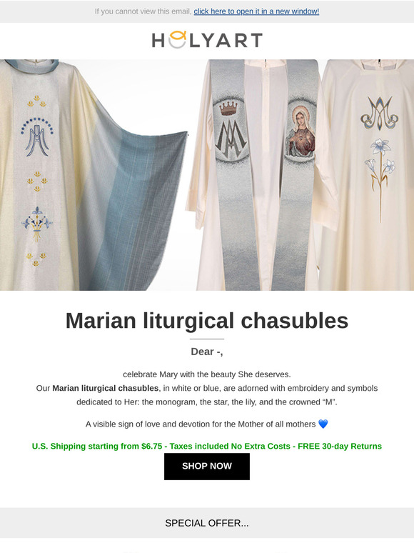 Dear —, Mary deserves a chasuble dedicated to Her ✨