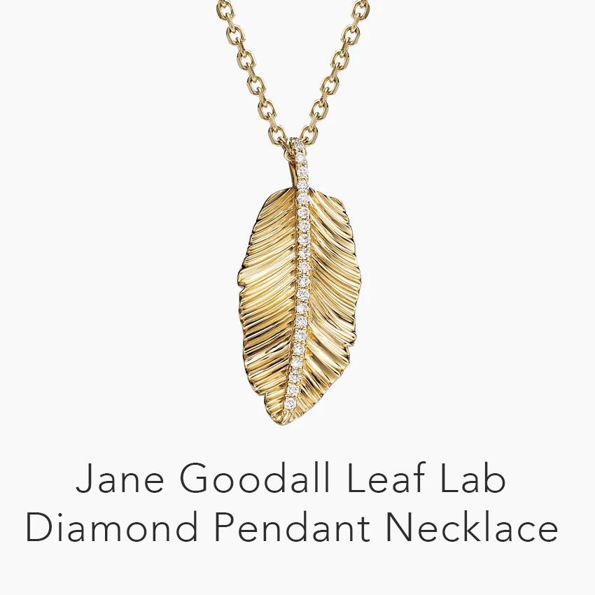 Jane Goodall Leaf Lab Diamond Pendant Necklace