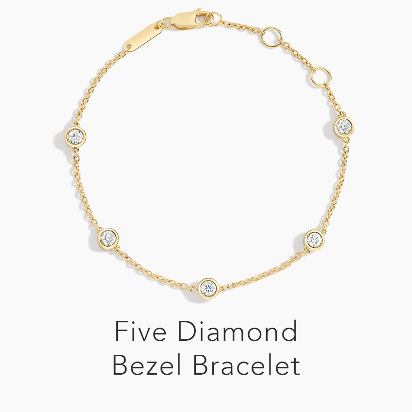 Five Diamond Bezel Bracelet 