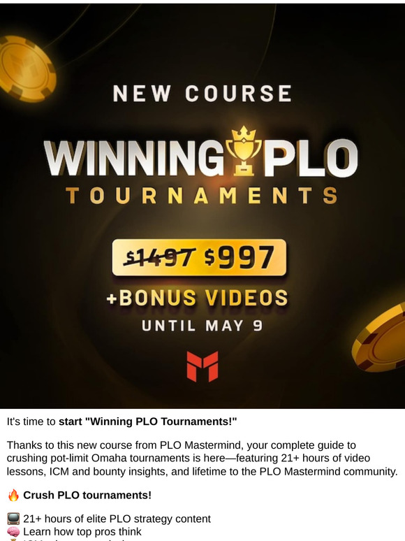 ⏳ Still thinking about Winning PLO Tournaments? Time’s almost up on this deal!
