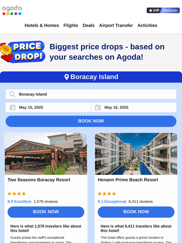 —, top price drops in Boracay Island, selected for you!