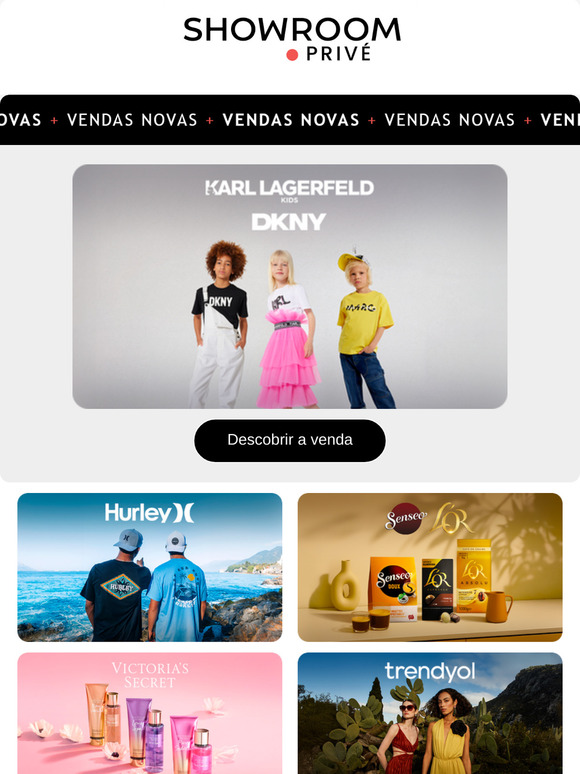 DKNY, LEFTIES, HURLEY e 9 novas vendas online hoje