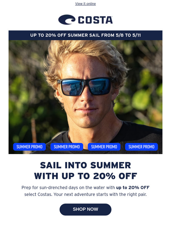 Summer Sail! Grab Up to 20% OFF