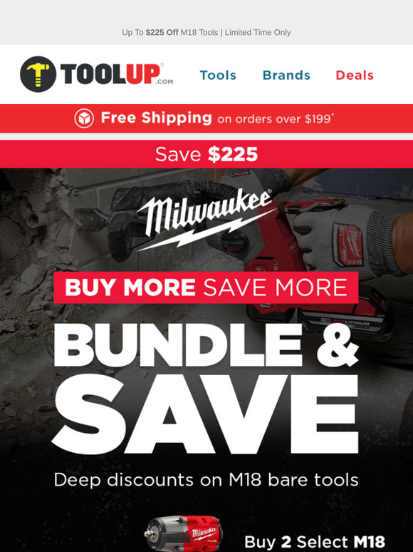 Milwaukee M18 Bare Tool Bundles - Buy More, Save More