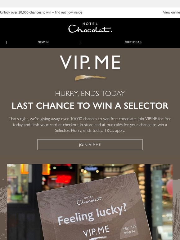 Your chance to win free chocolate ends today