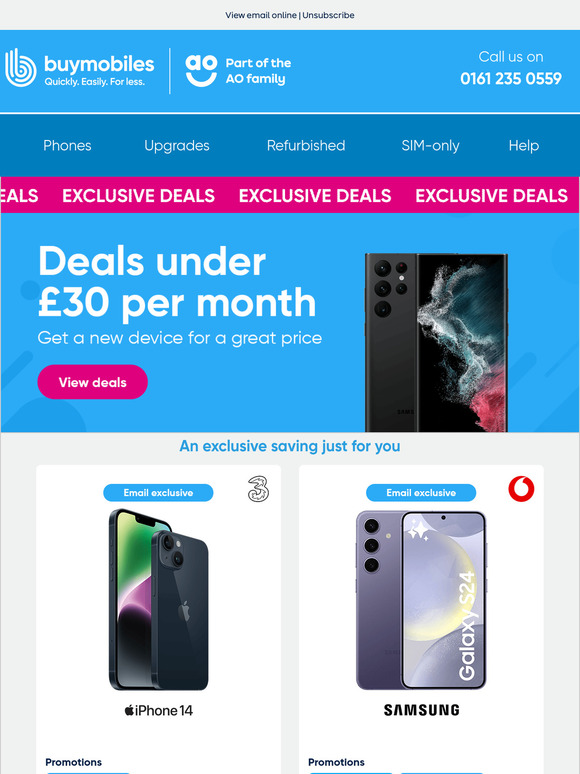 Top brands for less than £30pm 🙌