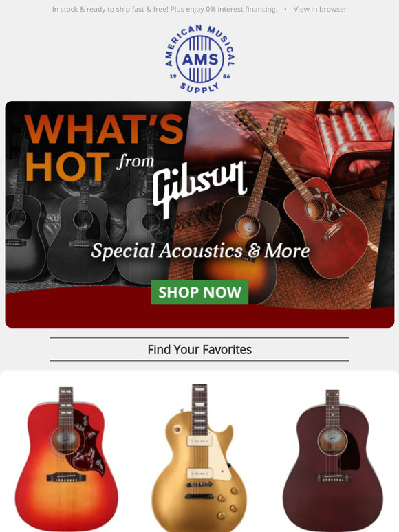 GET YOUR GIBSON! Special Acoustics & Much More, Available Now
