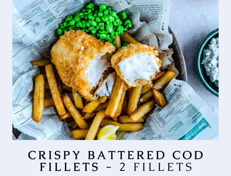 Crispy Battered Cod Fillets - 2 Fillets