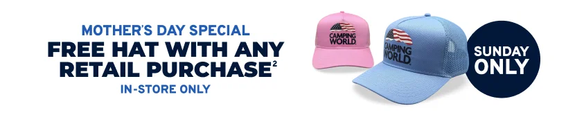 Mother's Day Special | Free hat with any retail purchase | In-store only | Sunday Only