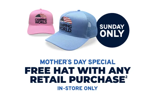 Mother's Day Special | Free hat with any retail purchase | In-store only | Sunday Only