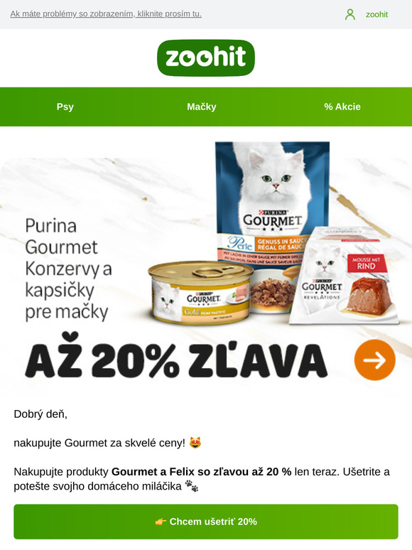 Gourmet krmivo so zľavou až 20% 😻