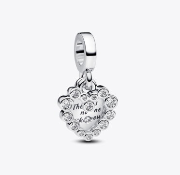 Sparkling Heart Double Dangle Charm