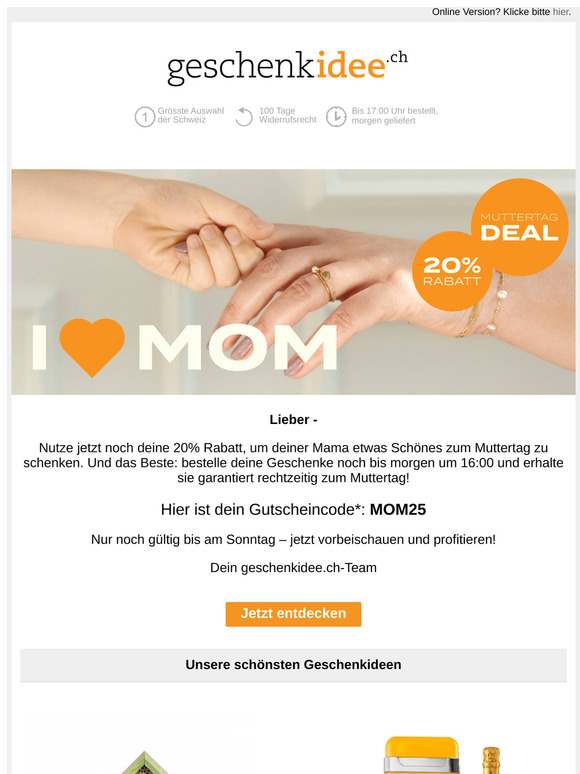 Letzte Chance: garantierte Lieferung zum Muttertag ❤️
