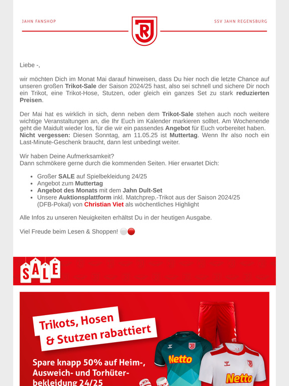 Jahn Fanshop | Nicht vergessen: Am Sonntag ist Muttertag ⚪🔴