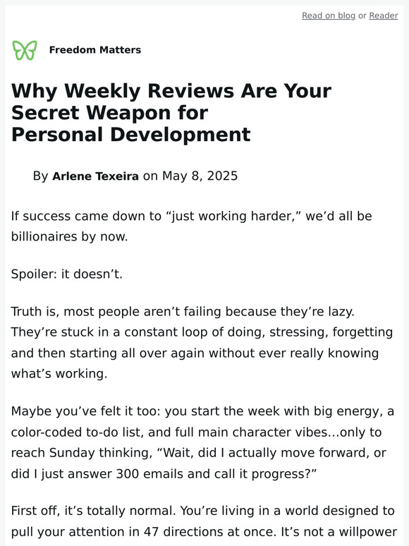 Why Weekly Reviews Are Your Secret Weapon for Personal Development