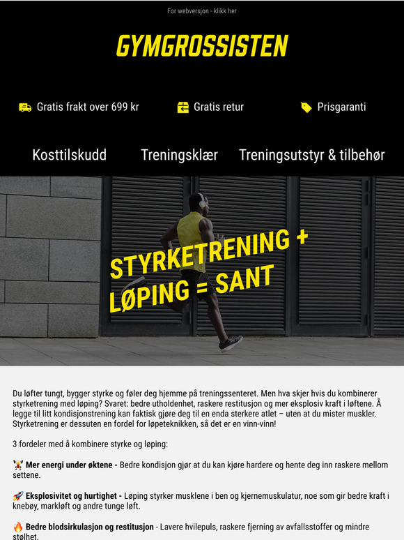 💪🏃 Tre fordeler med å kombinere styrke og løping