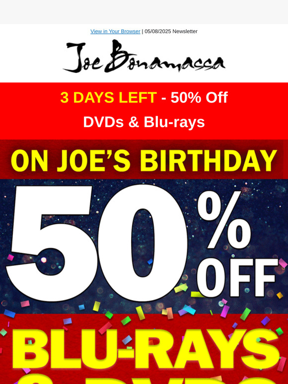 Celebrate the Blues – Up to 50% Off Bonamassa Favorites!