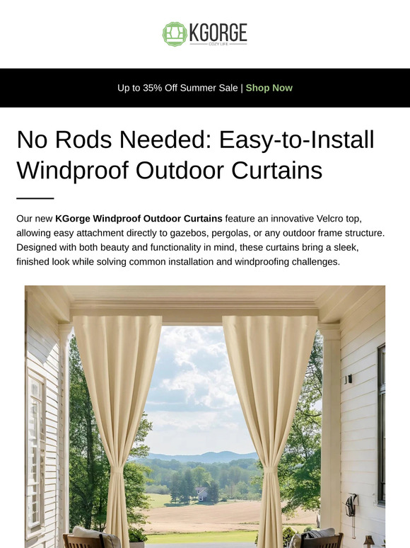 No Rods Needed: Windproof Outdoor Curtains👏