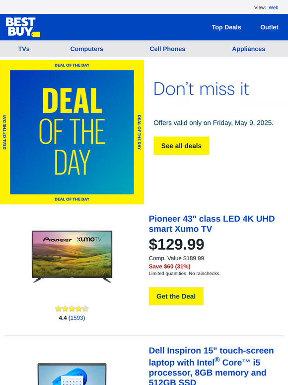 Today only: Save $60 on a Pioneer 43-inch class LED 4K UHD smart TV, plus more
