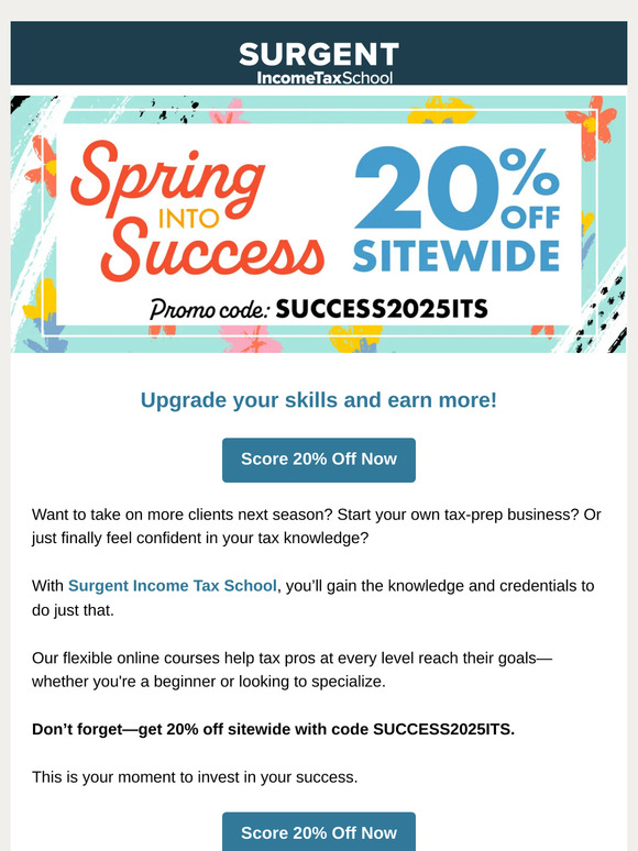 Spring Into Success: Save 20% on Tax Courses