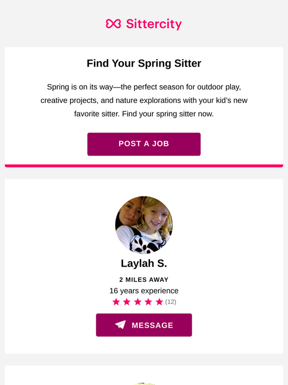 Find a Sitter for Spring