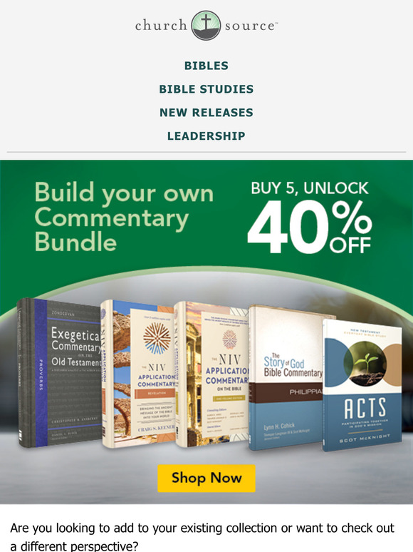 Choose any 5 Commentaries and save 40% today!