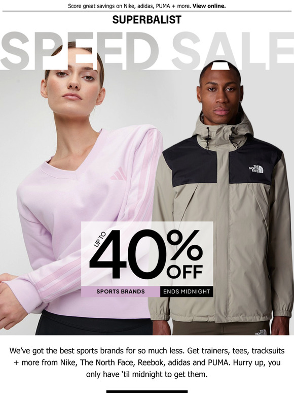 SPEED SALE | Up to 40% off top-tier sports brands