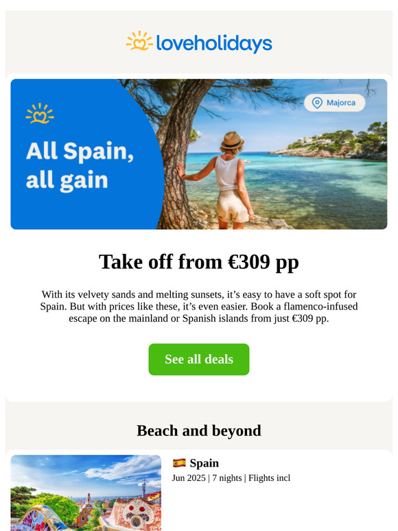 Spain will see you from €309 pp 👀