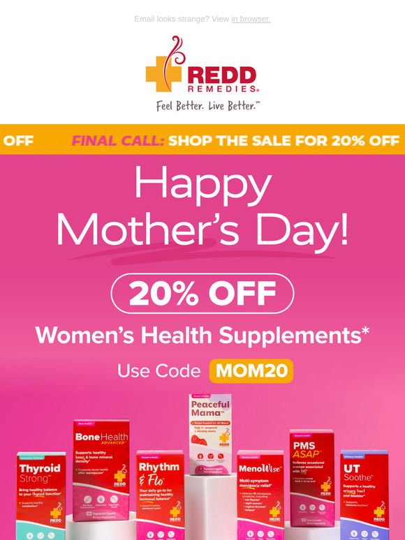 FINAL DAY: 20% OFF to Celebrate Mother's Day!