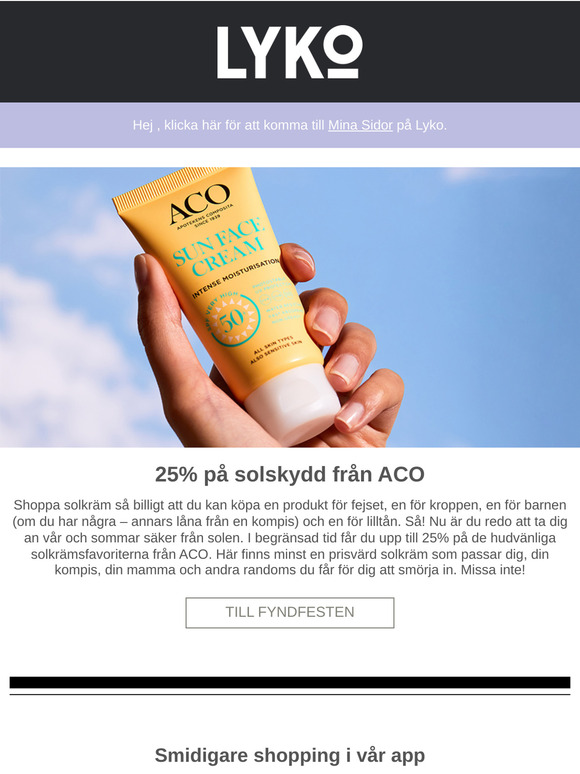 25% på solkräm från ACO☀️