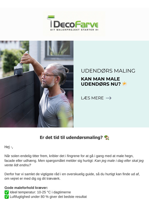 Hvornår er det bedst at male udendørs? 🏠