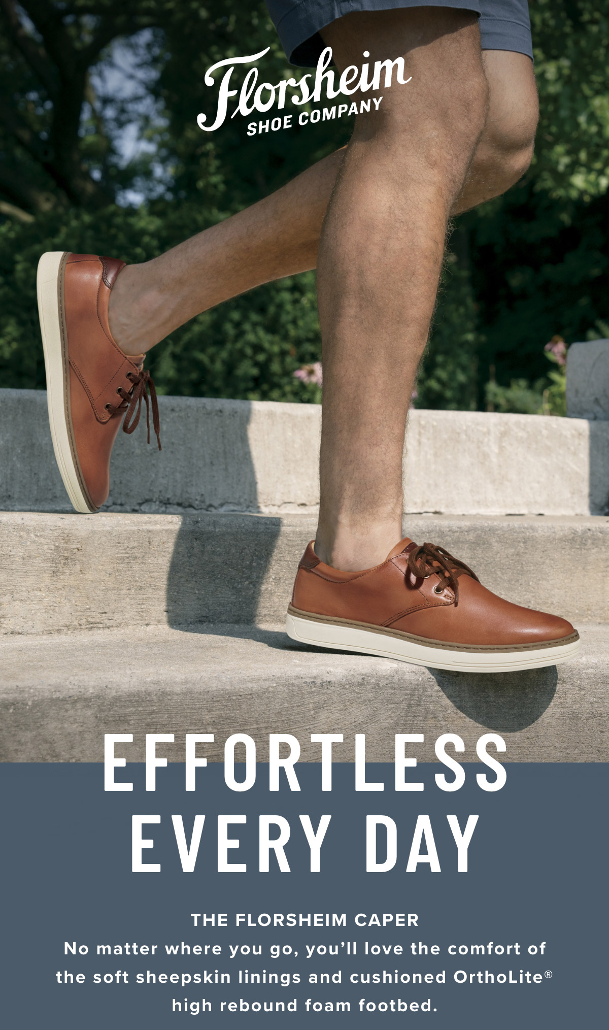 The Florsheim Caper. Effortless every day no matter where you go. Display images to learn more.