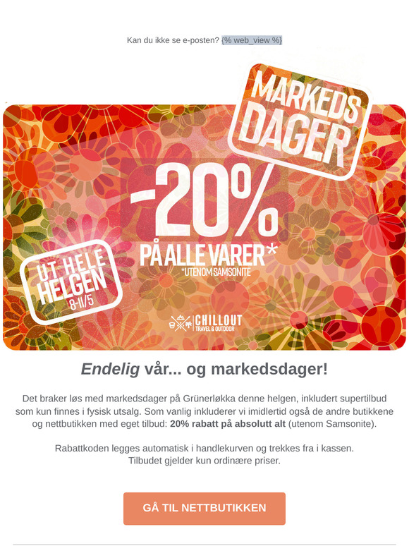 Markedsdager: 20% rabatt på alt* i nettbutikken!