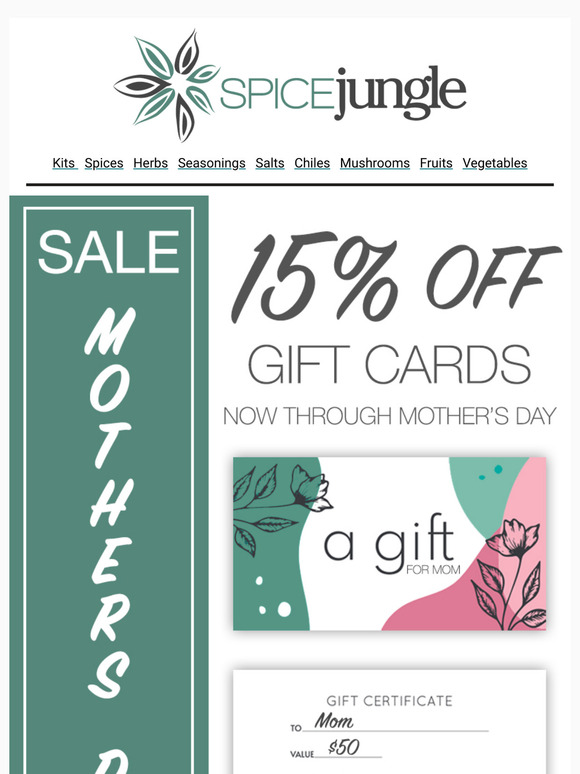 Last Chance for Mother's Day: Grab 15% Off Gift Cards