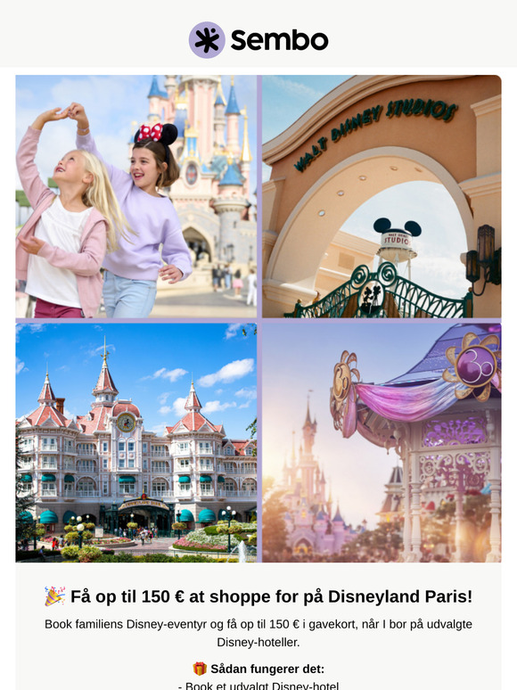 Book nu og få op til 150 EUR i gavekort på Disney-hoteller ✨🎢
