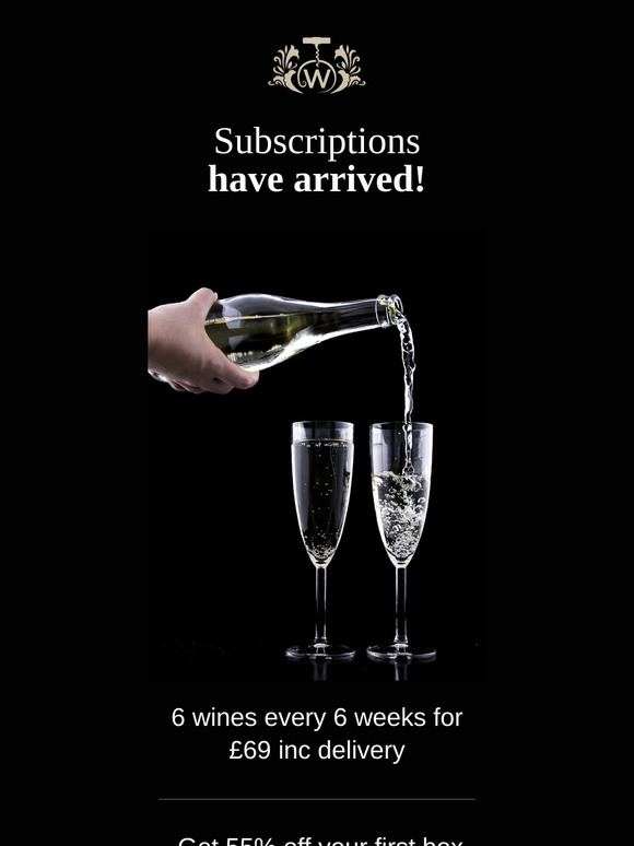 Subscriptions are here 🍷 Save 55% on Your First Box