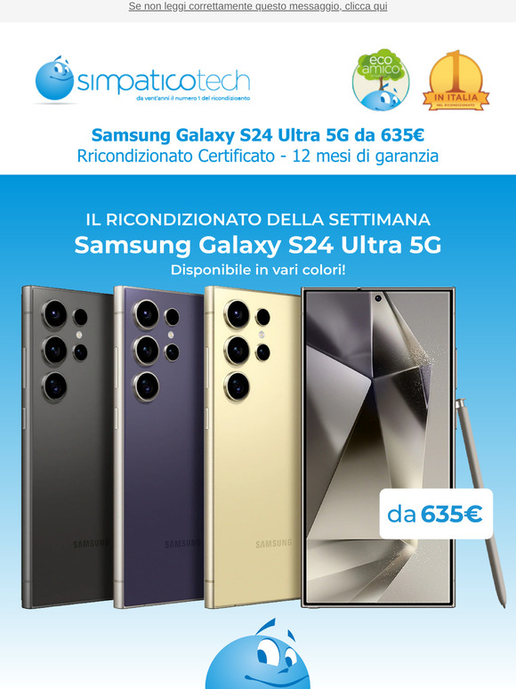 Samsung Galaxy S24 Ultra 5G - Garanzia 12 mesi da 635€