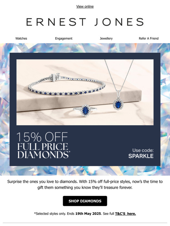 15% off diamonds starts now