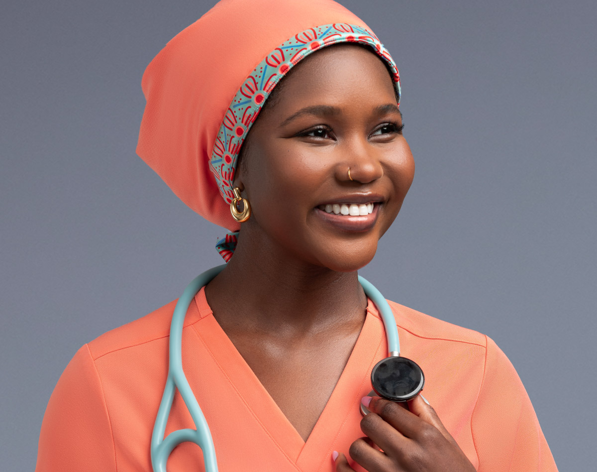 Designed by Farida L., RN—meet the NEW Satin-Lined Scrub Cap, 