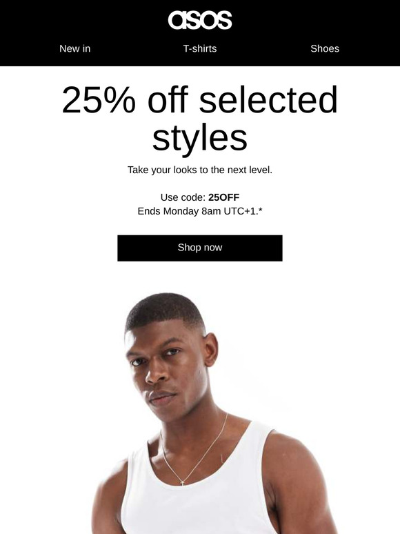 25% off selected styles