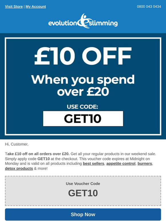 Get £10 Off when you spend over £20!